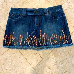 Eckored denim skirt